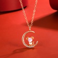 Korean version of hibiscus stone zodiac pendant diamond necklace pendant fashion accessoriespicture37
